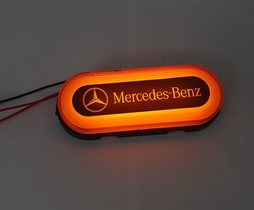 MERCEDES LED dekor lámpa  Kerekített  12/24V SÁRGA