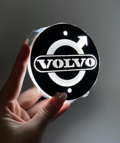 Világító VOLVO inox logó 100mm 24V Fehér