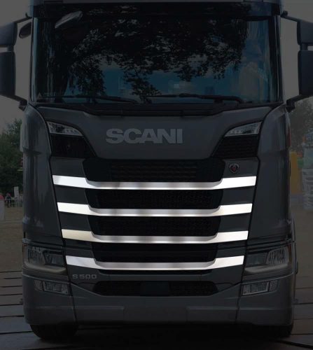 Scania S / R inox hűtőrács dísz szett a bordák elejére