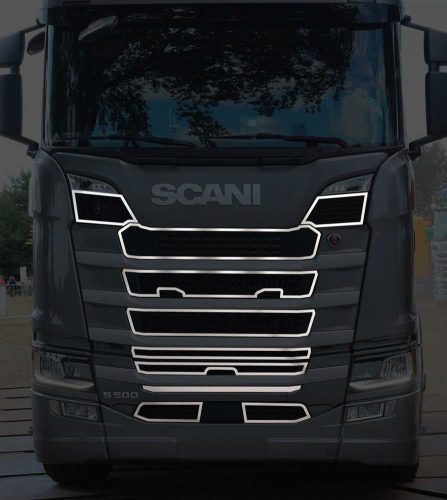 Scania S inox hűtőrács keret szett