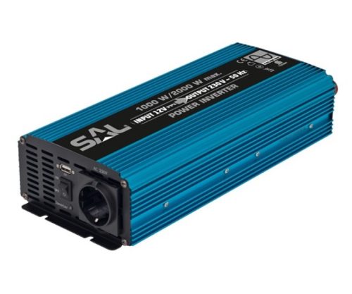 Inverter / Áramátalakító 12V 1000W+USB SZINUSZOS