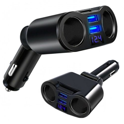 Szivargyújtó elosztó FLEXI  2-es + USB gyorstöltő 12/24V