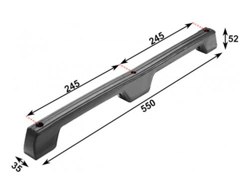 Gumiütköző könnyített trapéz 550x35x52mm