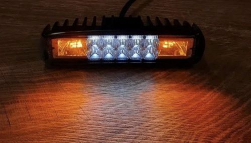 Sárga villogó / munkalámpa, 10+6 LED-es (12-80V)