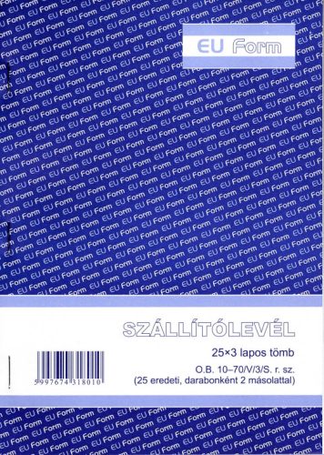 Szállítólevél  A/5   25x3