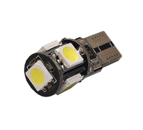 LED izzó 24V T10 5SMD LED fehér CANBUS